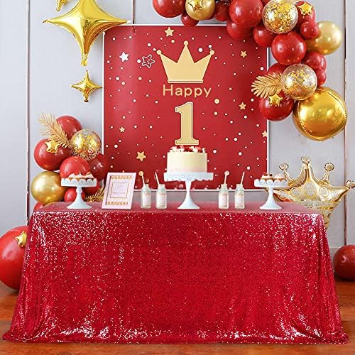 Sequin Tablecloth 90"x156" Red Tablecloth Rectangle Party Tablecloth Cover - Image 5