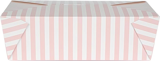 Restaurantware 71 oz Pink And White Stripe 3 Bio Box Container, 200 Ct - Image 15