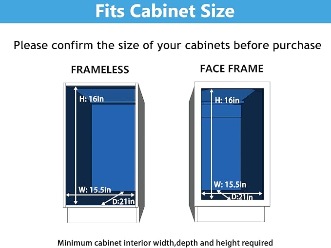 LOVMOR Individual Pull Out Cabinet Organizer, 2 Tier Slide Out Cabinet Drawers, Pots and Pans Organizer and Storage Pantry Shelf for Kitchen (14" W x 18" D) - Image 4