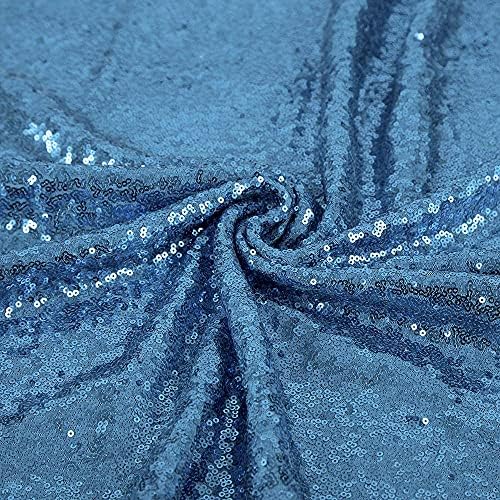 JYFLZQ Baby Blue Sequin Tablecloth, Glitter Table Cover 50x50 Inch Square - Image 5