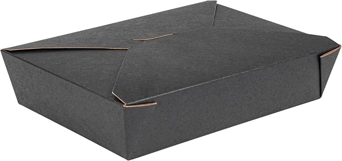 Restaurantware-Bio Tek 8.5 x 6.3 x 2 Inch Food Containers, 200 Durable Noodle Boxes - Disposable, Sustainable, Black Paper 49-Ounce Takeout Boxes, Rectangle, For Takeouts, Or Picnics - Image 13