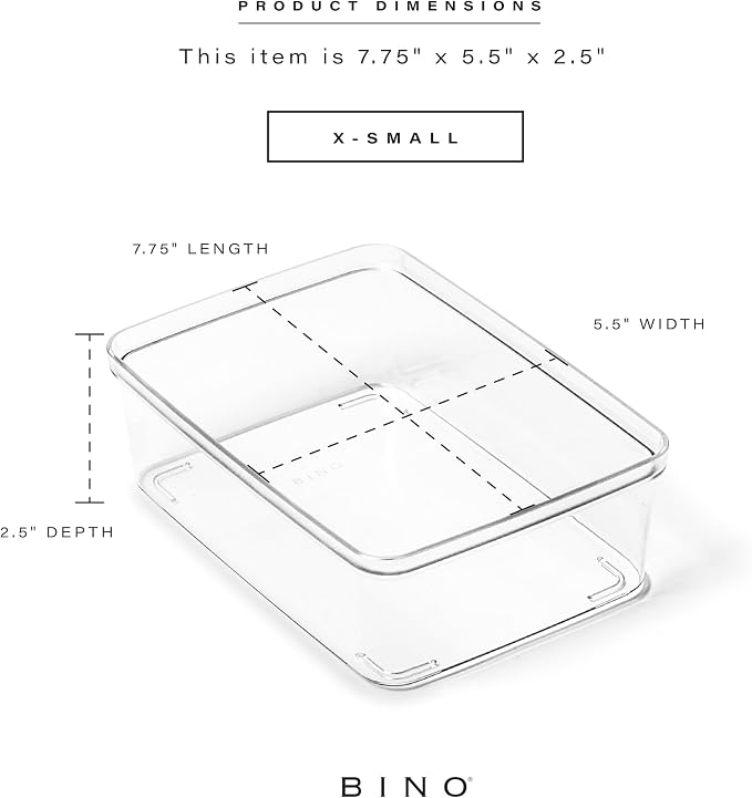 BINO | Plastic Storage Bins, X-Small - 15 Pack | THE LUCID COLLECTION | Multi-Use Built-In Handles BPA-Free Clear Storage Containers | Fridge Organizer | Pantry & Home Organization - Image 2