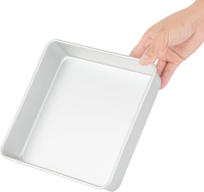 Restaurantware 8x8 Cake Pan - 1 Count Aluminum Square Baking Pan With Straight Sides - Oven-Safe Layer Cake Pan For Even-Heated Baking - Silver - Image 9