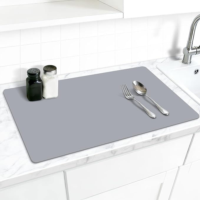 AECHY Silicone Mat for Kitchen Counter, 27.5" x 16.5" x 0.08", Dark Gray | Heat Resistant, Nonslip, Multipurpose Countertop Protector, Shipped Rolled Up by AECHY