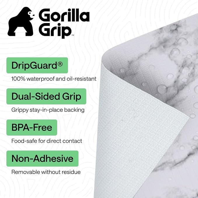 GORILLA GRIP Shelf Liner, Kitchen Drawer Protector, 17.5x240 Marble - Image 2