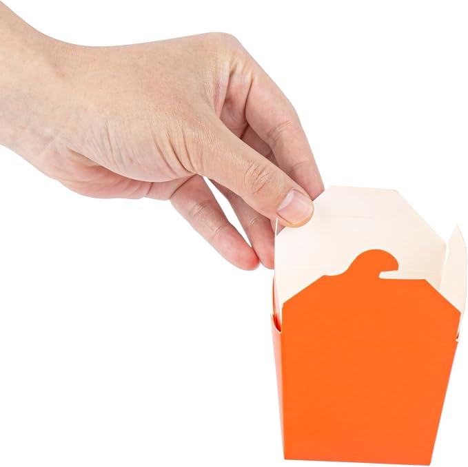 Restaurantware Chinese Take Out Boxes 200 Pack of 8 oz Grease-resistant Party Take Out Food Containers Disposable Stackable Asian Square Orange Paper To Go Boxes For Restaurants - Image 11