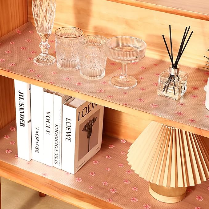 Cherry Blossom Shelf Liner - Non-Adhesive Drawer & Cabinet Liner, Non-Slip Waterproof Kitchen Shelf Paper,Pink Decorative Floral Refrigerator Liner, Easy to Cut & Clean - Image 7