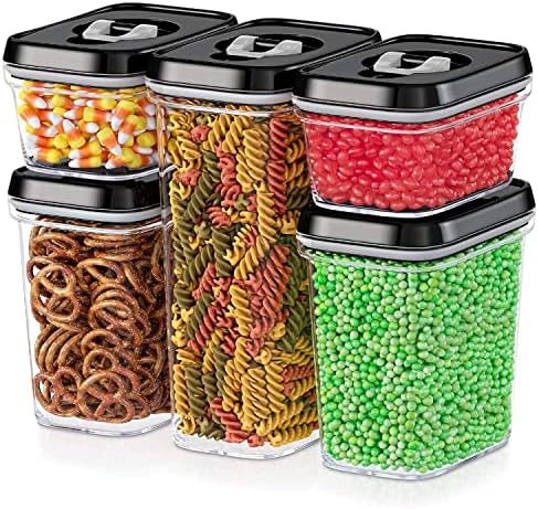 DWËLLZA KITCHEN Airtight Food Storage Containers Set - 7 PC Set - For Kitchen Pantry Organization and Storage - BPA-Free - Clear Plastic Canisters for Spaghetti, Noodles, Pasta, Snacks & Much More - Image 3