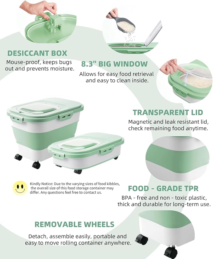 20-30 Lbs Rice Storage Container,Collapsible Food Storage Container - Image 7