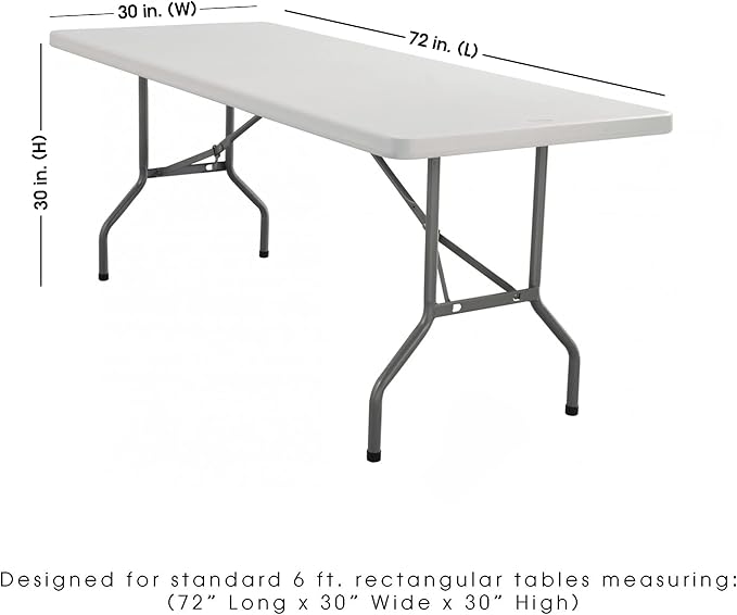 YOUR CHAIR COVERS Rectangular Spandex Table Covers 6ft Fitted Tablecloth Wedding Event Patio Decorations Elastic Fabric Stretch Tables Cover for 6 ft Folding Table (Black & White Polka Dot) - Image 2