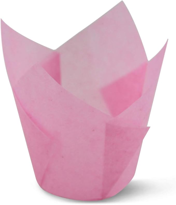 SimpleGood Pink Tulip Baking Cups Cupcake Liners Muffin Liners Greaseproof Paper 100 by SimpleGood