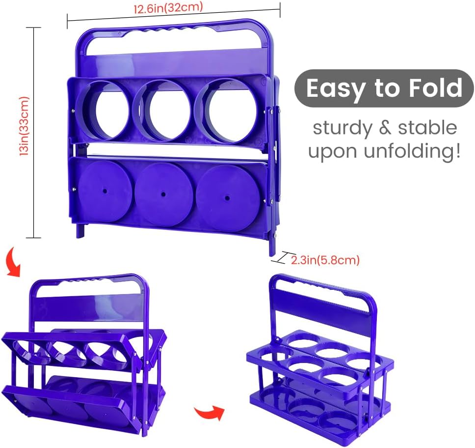 Reusable Drink Carrier with Handle for Doordash, Eats, Grubhub, Portable Cup/Coffee Holder Accessories for Delivery, Foldable Drinks Caddy with Tray, Car Durable Plastic Festive Bottle, Vacation