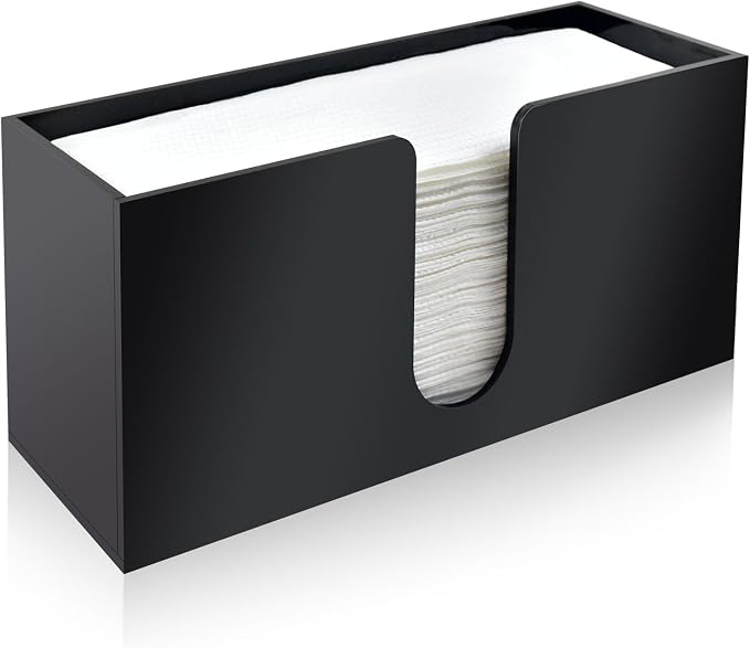 Paper Towel Holder Countertop, Black Acrylic Napkin Dispenser, 1 Pack by Wltotuay