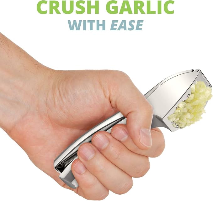 Garlic Press, Stainless Steel Mincer and Crusher with Garlic Rocker, Professional Grade, Dishwasher Safe, RustProof Premium Metal Garlic Press – Easy Squeezing - Image 2