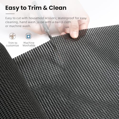 BAGAIL Non-Adhesive Shelf Liner, Thick Strong Grip Drawer Liners for Kitchen Cabinets, Heavy-Duty Easy Cut Cabinet Liners for Shelves, Pantry, Bathroom Cupboards - 12" x 20FT, Charcoal - Image 4