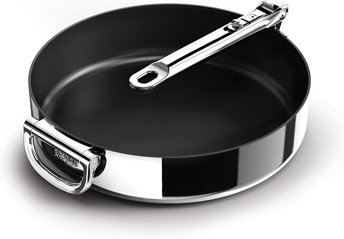 Joseph Joseph Space Steel 11" Nonstick Stainless-Steel Frying Pan Skillet with Folding Handle, Ceramic Coating, Induction & Oven Safe - Image 2