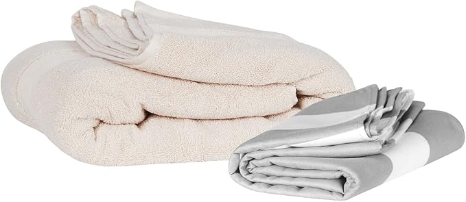 Dock & Bay Beach Towel - Quick Dry, Sand Free - Compact, Lightweight - 100% Recycled - Includes Bag - Cabana Light - Goa Grey - Large (160x90cm, 63x35) - Image 9