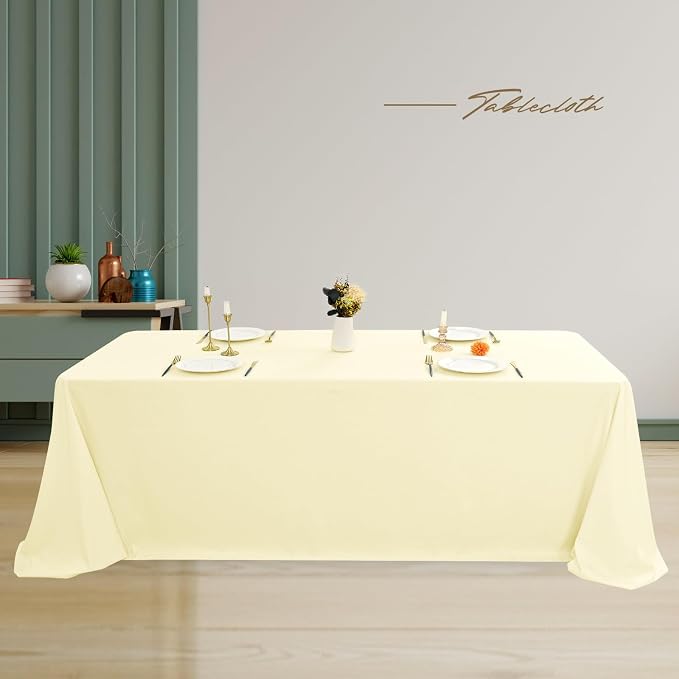 12 Pack Beige Tablecloth for Rectangle Table 90 x 156 Inch - Image 5