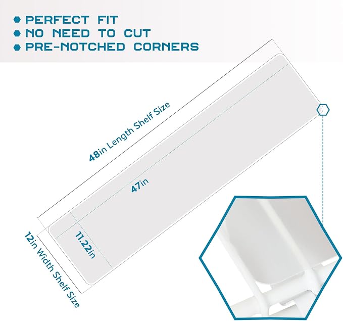 BRIAN & DANY Wire Shelf Liner, Set of 4, 48" x 12" Clear - Image 3