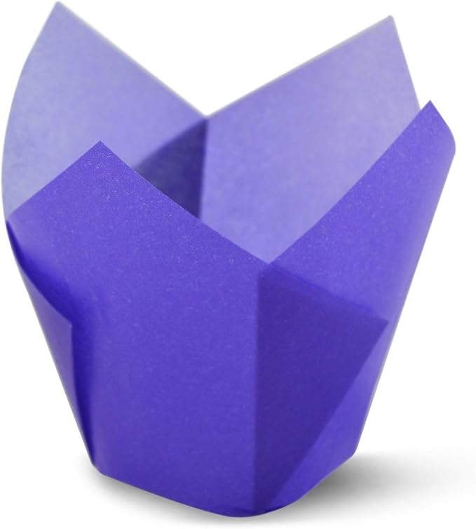 SimpleGood Purple Medium Size Tulip Baking Cups Cupcake Liners Muffin Liners Greaseproof Paper 100 by SimpleGood