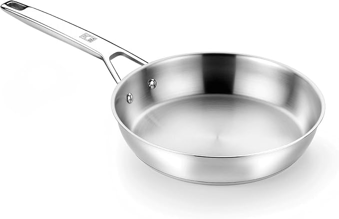 BRA COOKWARE Signature Stainless Steel Frying Pan | 10.2 Inches Skillet by BRACookware