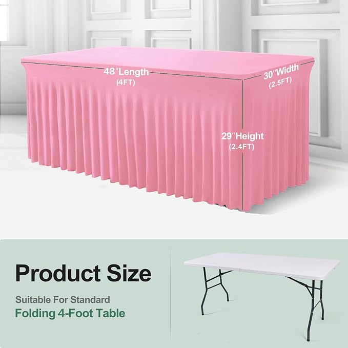 BDDC One-Piece Spandex Table Cloth Skirt for 4FT Rectangle Tables - Image 3