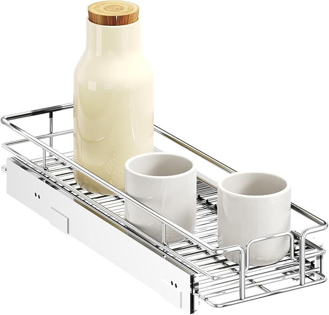LOVMOR Pull Out Cabinet Organizer 5½" W x 21½" D, Kitchen Cabinet Pull Out Shelves Slide Out Storage by LOVMOR