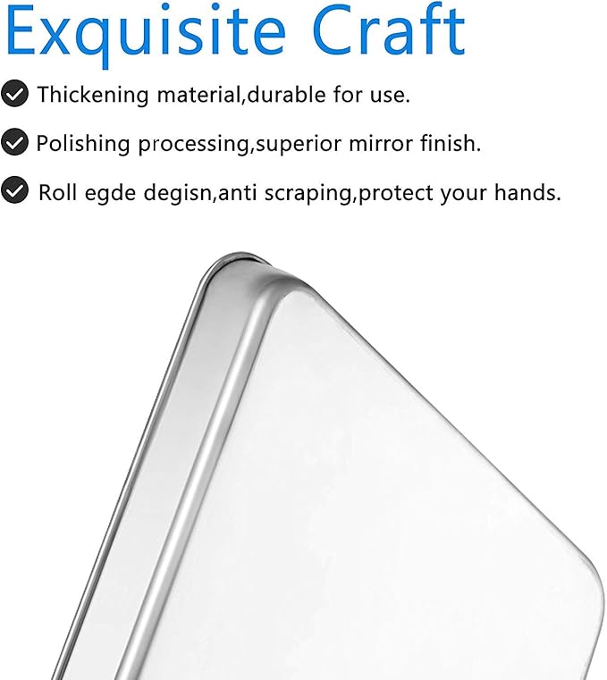 Baking Sheets 5 Pieces, Bastwe Cookie Sheets Set of 5 Stainless Steel Baking Pans Toaster Oven Tray Pans, Rectangle Size 12 × 9 × 1 inch, Rustproof & Healthy & Easy Clean & Dishwasher Safe - Image 3