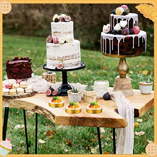 Yinder 120 Pcs 8 oz Disposable Creme Brulee Ramekins with Lids, 4 Inch Mini Pie Tins Aluminum Foil Pie Tart Cake Baking Pans Individual Round Containers Oven Safe (Gold) - Image 6