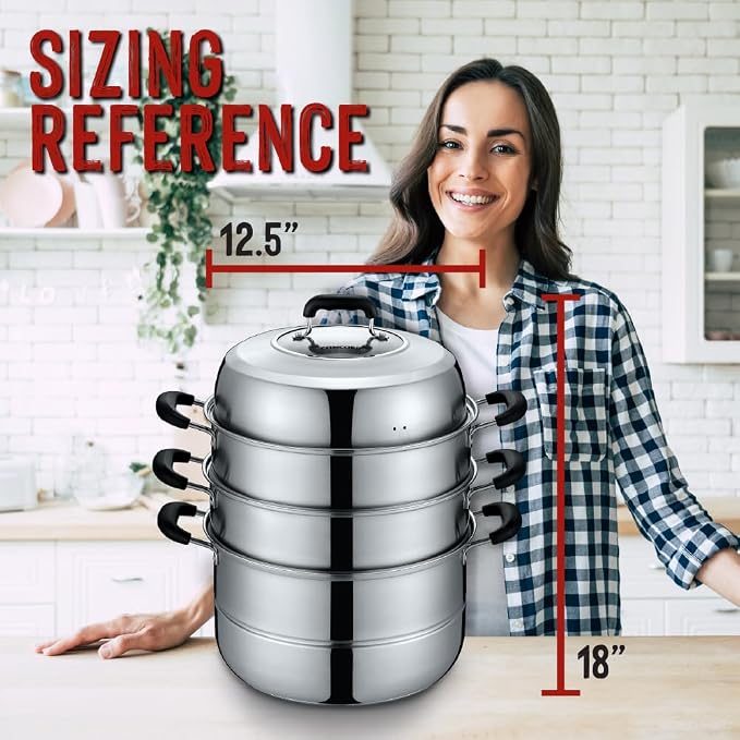 CONCORD 3 Tier Premium Stainless Steel Steamer Set (32 CM) - Image 6