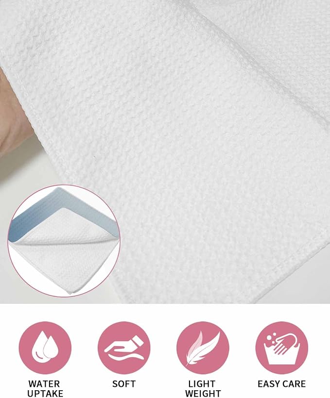 Ombre Haze Blue Dish Towels Set, Waffle Weave Kitchen Towels Microfiber Towels Cleaning, Contemporary Gradual Minimalist Solid Color Soft Absorbent Dish Drying Towels Hand Towels 4 Pack 15.7x23.6 Inch - Image 5