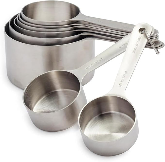 Sur La Table Stainless Steel Measuring Cups, Set of 8, Silver by Unknown
