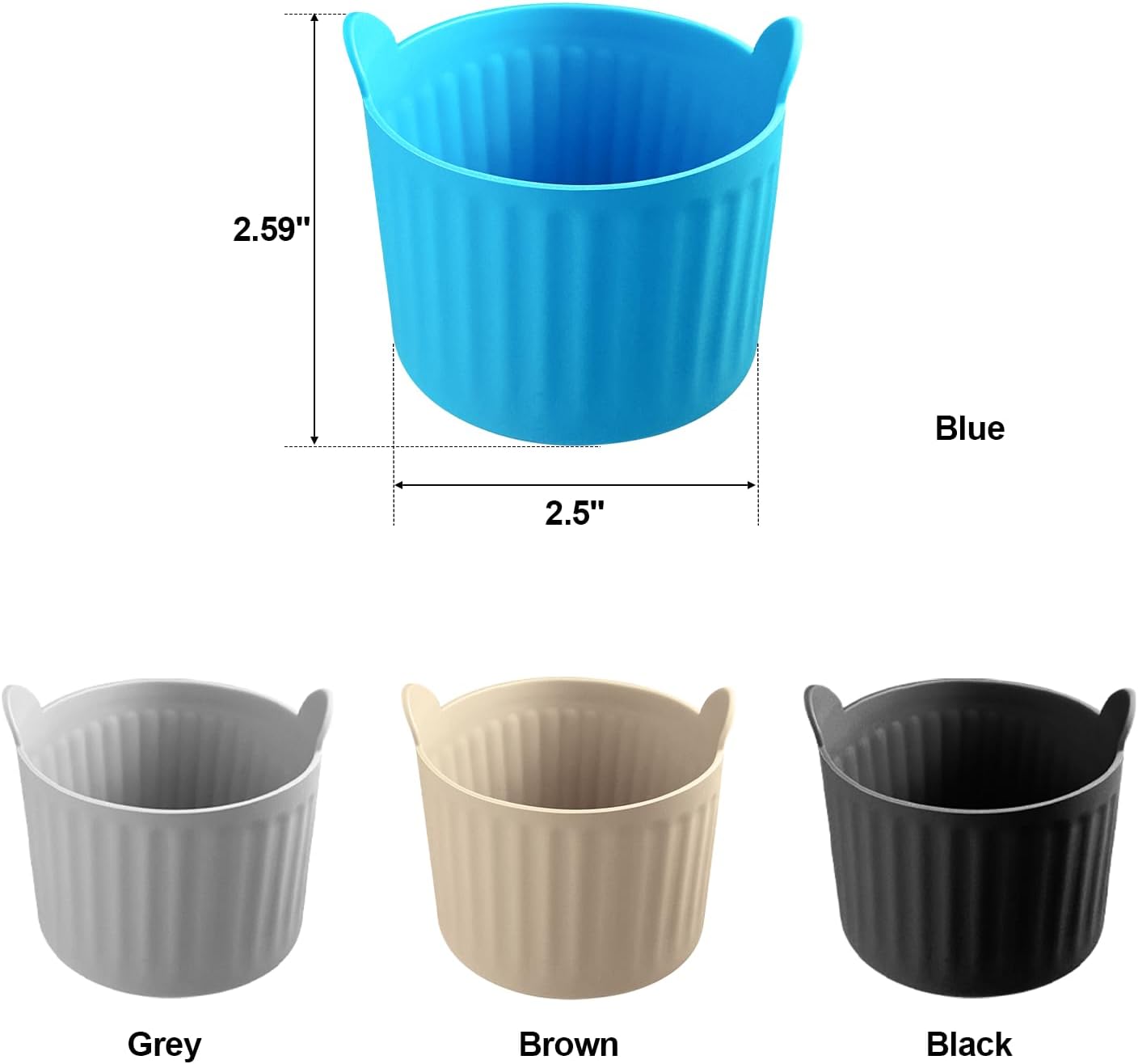 8 Pcs Air Fryer Baking Ramekins Premium Food-Grade Silicone Mold Cups Non-Stick Air Fryer Accessories Air Fryer Egg Molds for Eggs, Cupcakes, Muffins, Puddings, Tarts, Custards