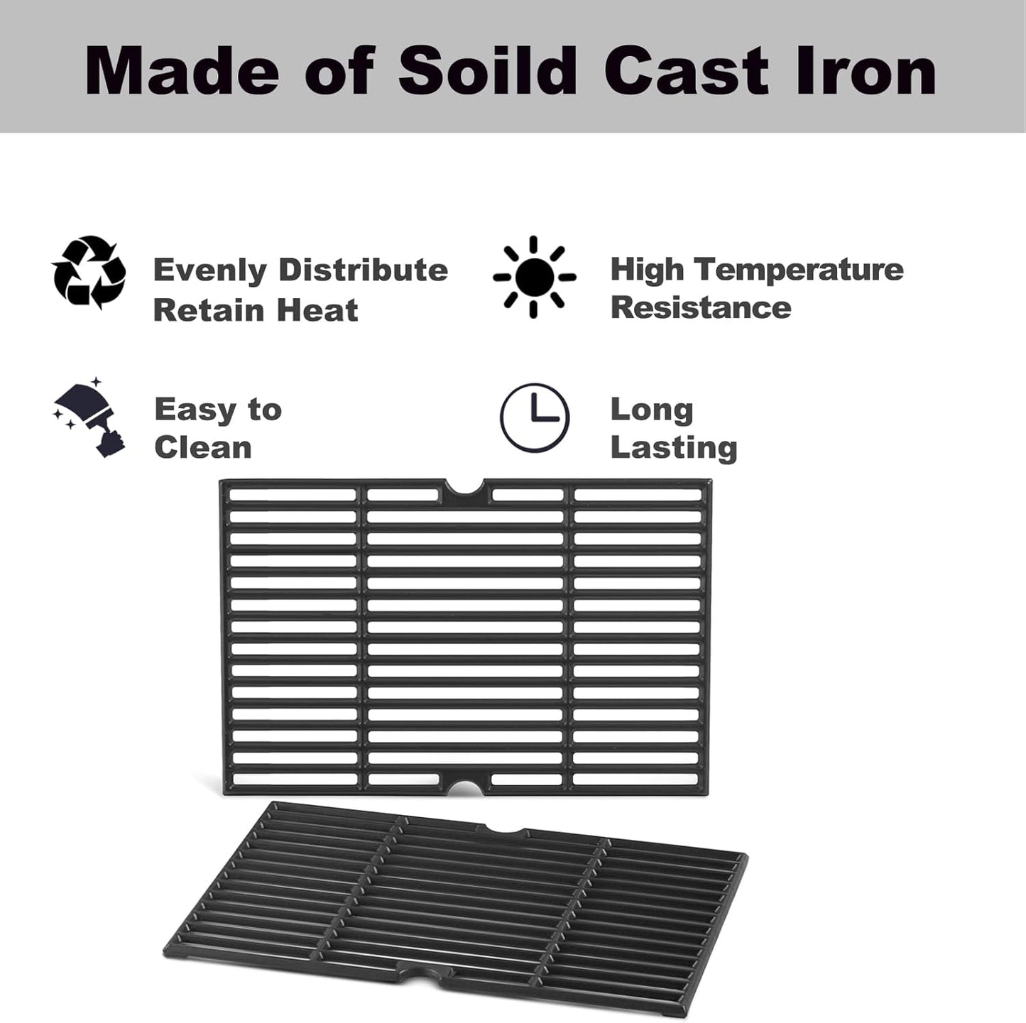 720-0896B 720-0896 Grill Grates Replacement Parts for Nexgrill 6 Burner 730-0898 720-0898 720-0898a 730-0896 730-0896b Grates 17 Inch Cast Iron Cooking Grid Nexgrill Outdoor Gas Grill Parts
