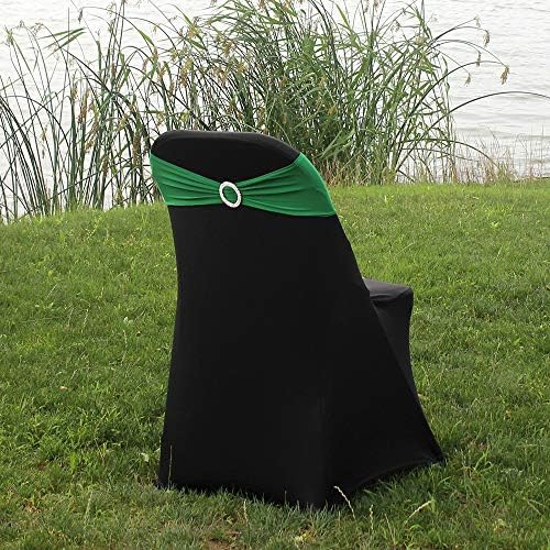 50pcs Stretch Spandex Chair Sashes for Christmas Wedding Party Banquet Decoration Elastic Bulk Chair Cover for Christmas (Emerald Green) - Image 4