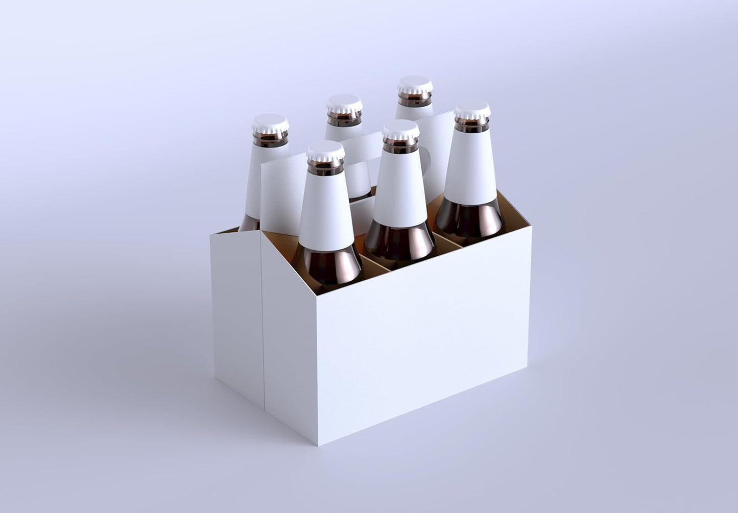6pk Cardboard Carrier (White, 150ct) | Holds 6pk 12oz Bottles | FAST SAME DAY SHIPPING