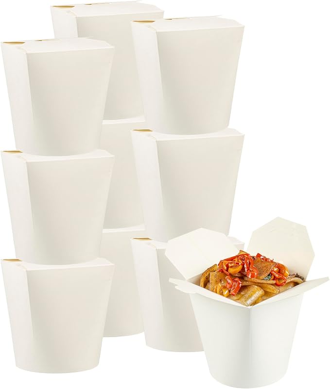 Restaurantware 32 oz Round White Paper Noodle Take Out Container, 200 Pack by Restaurantware