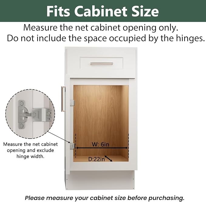 LOVMOR 2 Tier 5½" W x 21½" D, Individual Pull Organizer Kitchen Cabinet Storage Sliding Shelves - Image 4