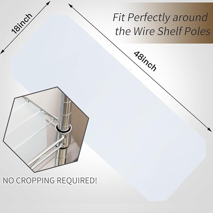 Poofzy Wire Shelf Liner 18" x 48", Set of 5 Clear - Image 3