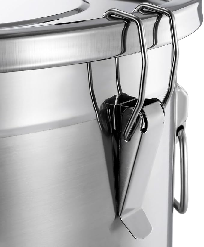 DYNAMI 12.7Gal 304 Stainless Steel Rice Storage Container 40-90Lbs | 48L Extra large Metal Rice Storage Bucket with Airtight Lid &Locking Buckle,Bird Seed Storage Container 50 lbs,for Rice Flour - Image 8