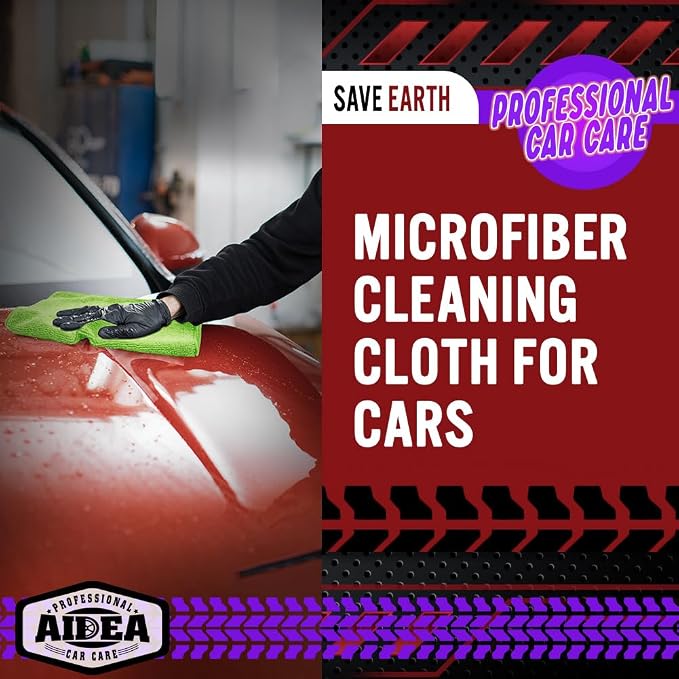 AIDEA Microfiber Cleaning Cloth-20PK, Microfiber Towels for Cars, 12"×12" - Image 4