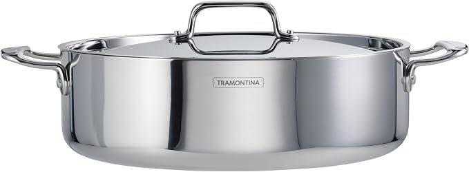 Tramontina Utsava Tri-Ply Clad Stainless Steel 6.5-Quart Casserole with Lid - Image 6