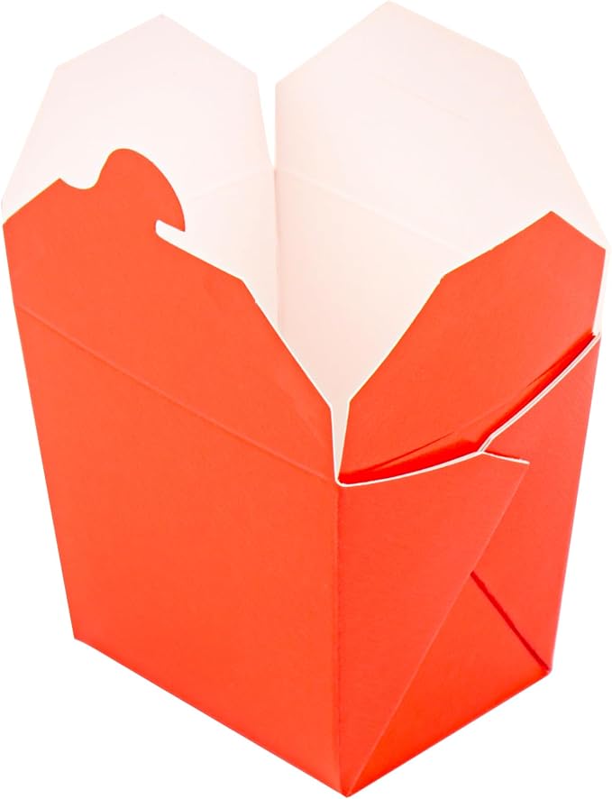 Restaurantware Chinese Take Out Boxes 200 Pack of 8 oz Grease-resistant Party Take Out Food Containers Disposable Stackable Asian Square Red Paper To Go Boxes For Restaurants - Image 14