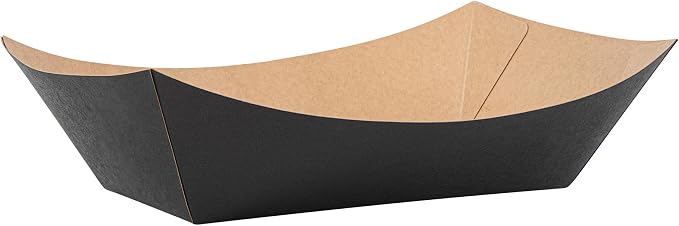 Restaurantware Black Paper lb Food Tray Boat, 200 Pack - Image 12
