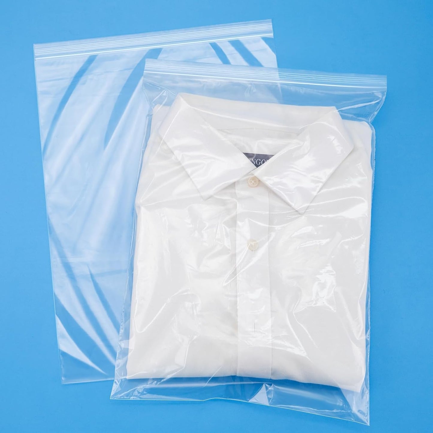 60 Pcs 10" x 13" Clear Big Plastic Zipper Bags, 2 Mil Reclosable Poly Bags with Zip Seal for Clothing, T-Shirt, Prints, Photos, Documents