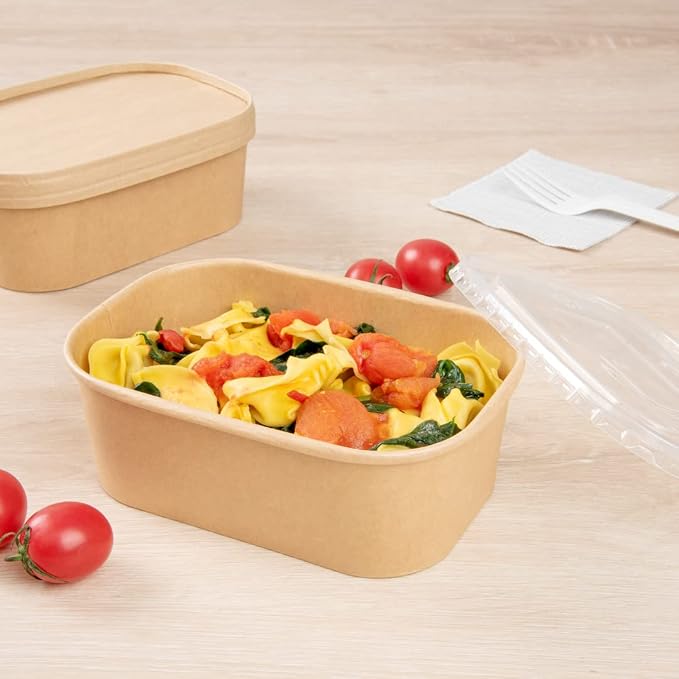 Restaurantware Bio Tek 25.4 Ounce To Go Containers 100 PE Coated Paper Food Containers - Lids Sold Separately Freezable Kraft Paper Disposable Serving Bowls For Hot And Cold Foods - Image 4
