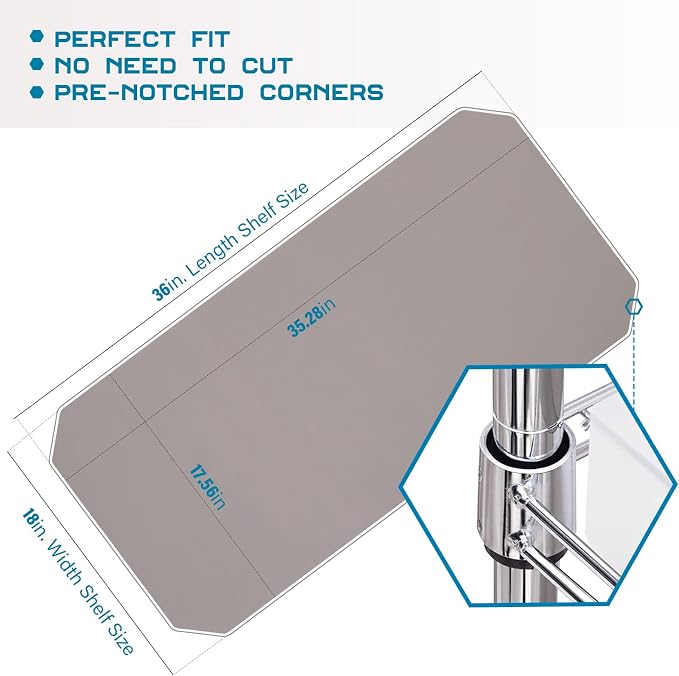 BRIAN & DANY Wire Shelf Liner, Set of 5, 18" x 36" Charcoal - Image 2