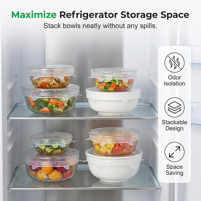 100 Counts Kitchen Appliance Covers for Home Storage, Large Plastic Food Covers with Elastic for Bowls Plates Fruit Leftovers, Reusable Disposable Bowl Covers for Bread Proofing & Picnics (200PCS) - Image 3