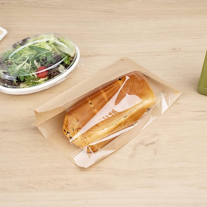 Restaurantware Kraft Paper Large Bread Bag, 6 x 2.8 x 11.5 In, 100 Pack - Image 6