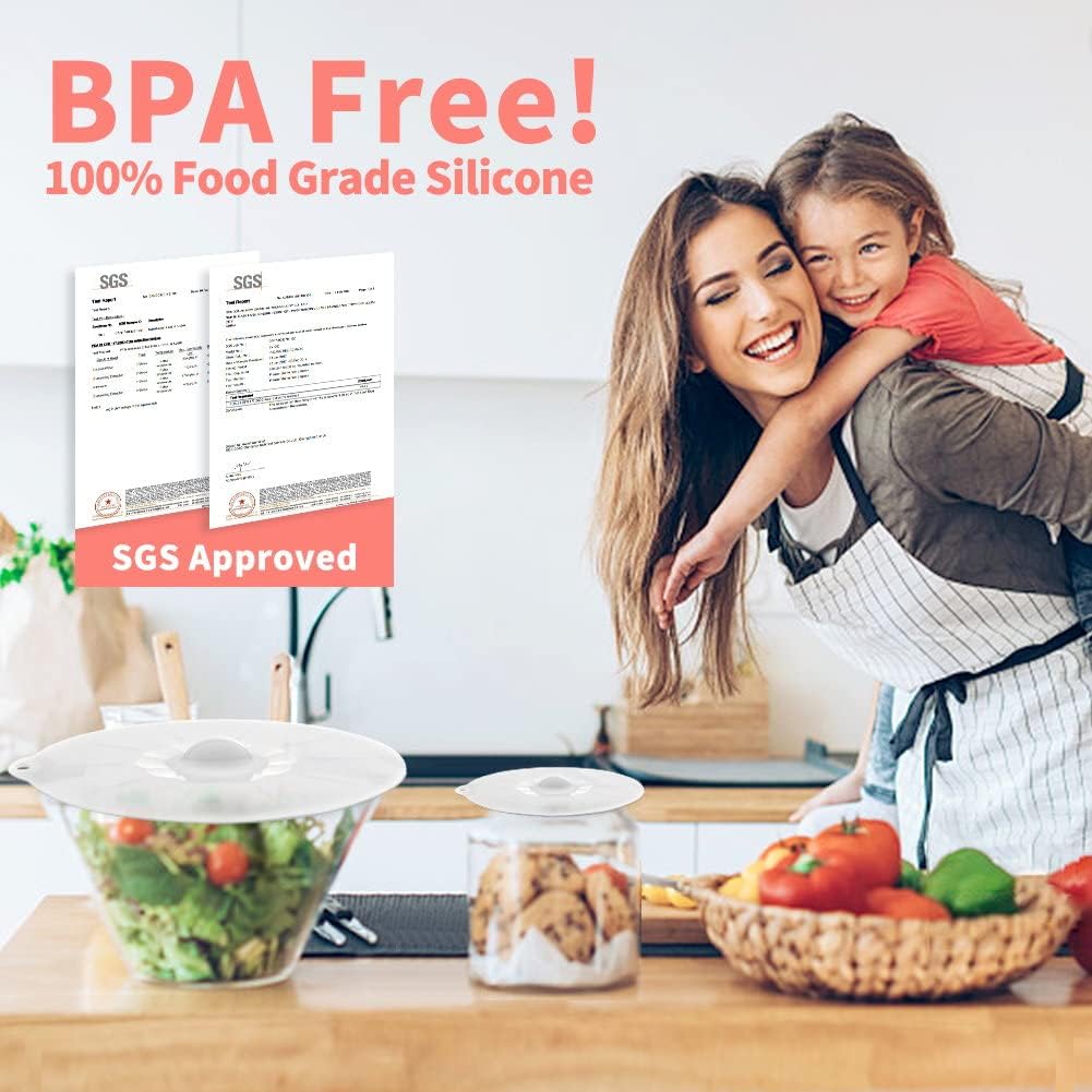Silicone Lids for Food Storage - Silicone Bowl Covers Silicone Pot Lids BPA Free Silicone Suction Lids Silicone Microwave Cover Silicone Pot Covers for Cups Bowls Pots Pans Oven Fridge